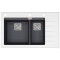 Каменная кухонная мойка Aquasanita Delicia Plus GQD150W-AW Graphite 222 Графит/белое стекло
