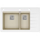 Кам'яна кухонна мийка Aquasanita Delicia Plus GQD150W-AW Silica 111 Бежевий/біле скло