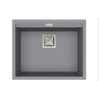 Каменная кухонная мойка Aquasanita Delicia SQD100W Alumetallic 202 Серый металлик, под столешницу