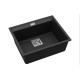 Кам'яна кухонна мийка Aquasanita Delicia SQD100 Black Metallic 601 Чорний, під стільницю