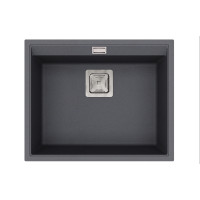 Кам'яна кухонна мийка Aquasanita Delicia SQD100 Graphite 222 Графіт, під стільницю
