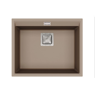 Кам'яна кухонна мийка Aquasanita Delicia SQD100 Warm Mocha 114 Коричневий, під стільницю