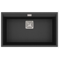 Кам'яна кухонна мийка Aquasanita Delicia SQD101 AW Black Metallic 601 Чорний металік, під стільницю