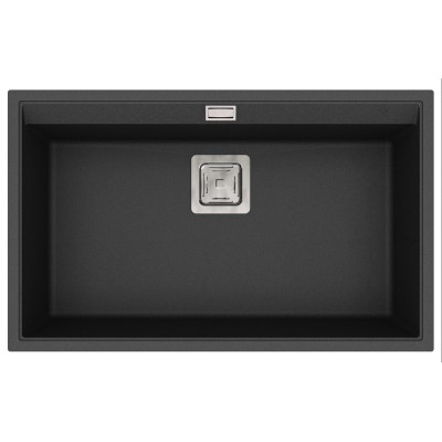 Кам'яна кухонна мийка Aquasanita Delicia SQD101 AW Black Metallic 601 Чорний металік, під стільницю