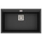 Каменная кухонная мойка Aquasanita Delicia SQD101 AW Black Metallic 601 Черный металлик, под столешницу