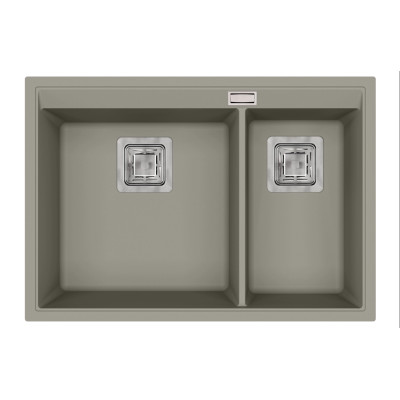 Кам'яна кухонна мийка Aquasanita Delicia SQD150W Argent 220 Теплий бетон, під стільницю