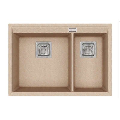 Кам'яна кухонна мийка Aquasanita Delicia SQD150W Beige 110 Бежевий, під стільницю