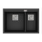 Каменная кухонная мойка Aquasanita Delicia SQD150W Black Metallic 601 Черный металлик, под столешницу