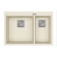 Каменная кухонная мойка Aquasanita Delicia SQD150W Blanched almond 113 Миндаль, под столешницу