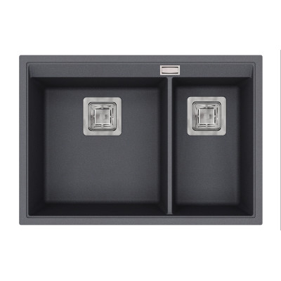 Кам'яна кухонна мийка Aquasanita Delicia SQD150W Graphite 222 Графіт, під стільницю