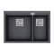Каменная кухонная мойка Aquasanita Delicia SQD150W Graphite 222 Графит, под столешницу