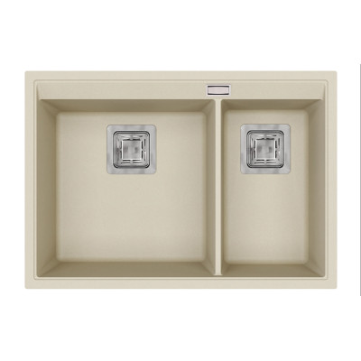 Кам'яна кухонна мийка Aquasanita Delicia SQD150W Silica 111 Бежевий, під стільницю