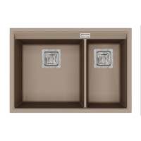 Кам'яна кухонна мийка Aquasanita Delicia SQD150W Warm Mocha 114 Коричневий, під стільницю