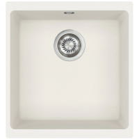 Каменная кухонная мойка Aquasanita Forma SQF 102W ALBA 710 Белая, под столешницу