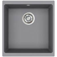 Каменная кухонная мойка Aquasanita Forma SQF 102W ALUMETALLIC 202 Серый металлик, под столешницу