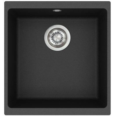 Каменная кухонная мойка Aquasanita Forma SQF 102W BLACK METALLIC 601 Черный, под столешницу