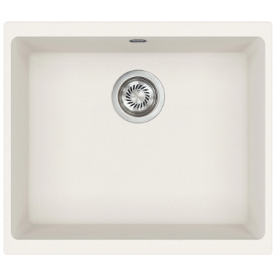 Каменная кухонная мойка Aquasanita Forma SQF 103W ALBA 710 Белая, под столешницу