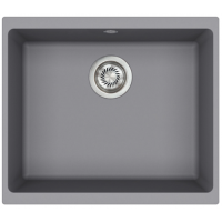Каменная кухонная мойка Aquasanita Forma SQF 103W ALUMETALLIC 202 Серый металлик, под столешницу