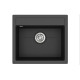 Каменная кухонная мойка Aquasanita Kopa SQK100 Black metallic 601 Черный металлик