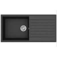 Кам'яна кухонна мийка Aquasanita Kopa SQK103 Black metallic 601 Чорний металік