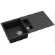 Каменная кухонная мойка Aquasanita Kopa SQK151 Black metallic 601 Черный металлик