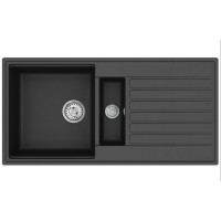 Кам'яна кухонна мийка Aquasanita Kopa SQK151 Black metallic 601 Чорний маталік