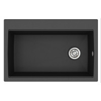 Каменная кухонная мойка Aquasanita Largus TQL100W Black metallic 601 Черный металлик