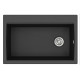 Каменная кухонная мойка Aquasanita Largus TQL100W Black metallic 601 Черный металлик