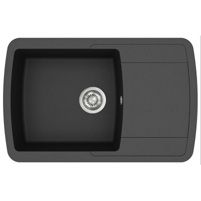 Кам'яна кухонна мийка Aquasanita Lira SQL101AW Black Metallic 601 Чорний металік