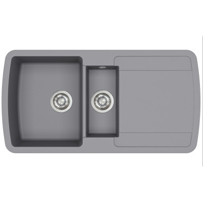 Кам'яна кухонна мийка Aquasanita Lira SQL151AW Alumetallic 202 Світлий металік