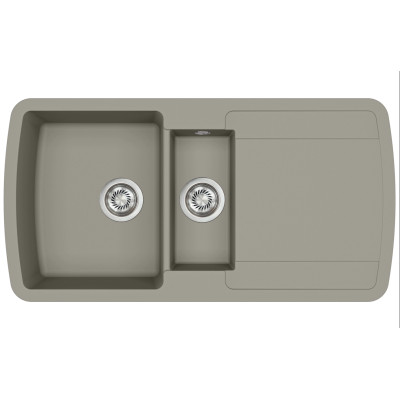 Каменная кухонная мойка Aquasanita Lira SQL151AW Argent 220 Теплый бетон