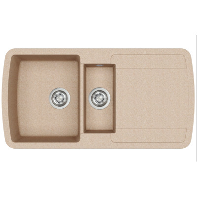 Кам'яна кухонна мийка Aquasanita Lira SQL151AW Beige 110 Бежевий