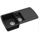 Каменная кухонная мойка Aquasanita Lira SQL151AW Black Metallic 601 Черный металлик