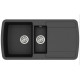 Каменная кухонная мойка Aquasanita Lira SQL151AW Black Metallic 601 Черный металлик