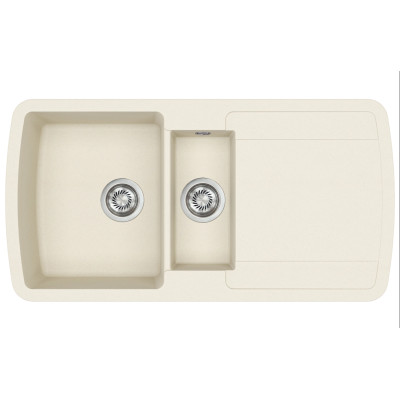Каменная кухонная мойка Aquasanita Lira SQL151AW Blanched almond 113 Миндаль