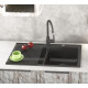Кам'яна кухонна мийка Aquasanita Magma SQM200 W Graphite 222 Графіт