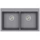 Кам'яна кухонна мийка Aquasanita Magma SQM200 W Alumetallic 202 Сірий металік