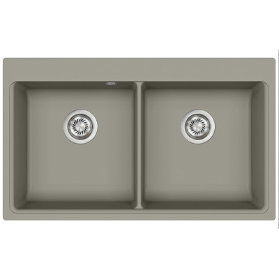 Кам'яна кухонна мийка Aquasanita Magma SQM200 W Argent 220 Теплий бетон