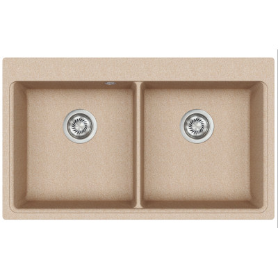Кам'яна кухонна мийка Aquasanita Magma SQM200 W Beige 110 Бежевий