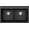 Кам'яна кухонна мийка Aquasanita Magma SQM200 W Black Metallic 601 Чорний металік