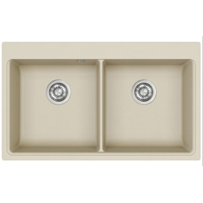Кам'яна кухонна мийка Aquasanita Magma SQM200 W Silica 111 Бежевий