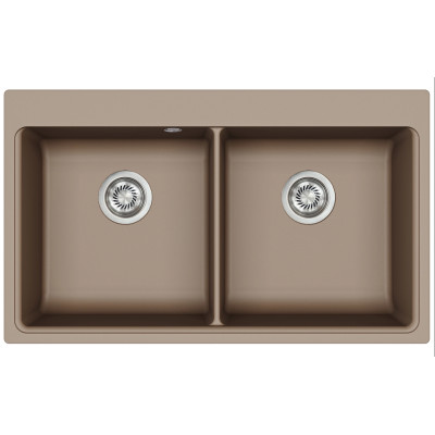 Кам'яна кухонна мийка Aquasanita Magma SQM200 W Warm Mocha 114 Коричневий