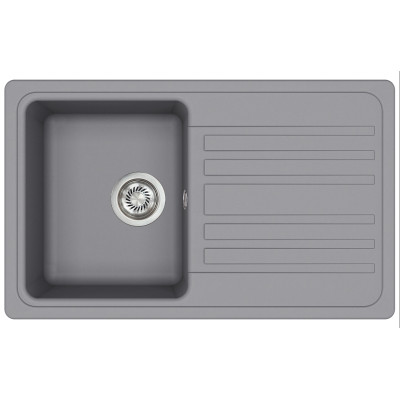 Каменная кухонная мойка Aquasanita Notus SQ101 AW Alumetallic 202 Серый металлик