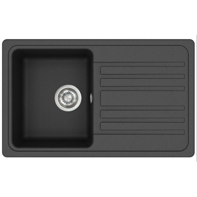 Кам'яна кухонна мийка Aquasanita Notus SQ101 AW Black Metallic 601 Чорний металік