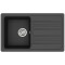 Кам'яна кухонна мийка Aquasanita Notus SQ101 AW Black Metallic 601 Чорний металік