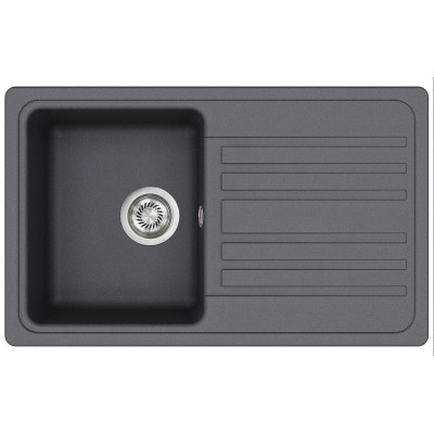 Кам'яна кухонна мийка Aquasanita Notus SQ101 AW Graphite 222 Графіт