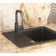 Кам'яна кухонна мийка Aquasanita Notus SQ102 AW Alumetallic 202 Сірий металік