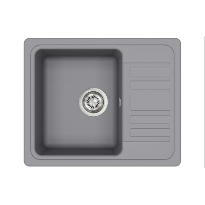 Кам'яна кухонна мийка Aquasanita Notus SQ102 AW Alumetallic 202 Сірий металік