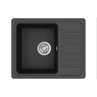 Кам'яна кухонна мийка Aquasanita Notus SQ102 AW Black Metallic 601 Чорний металік