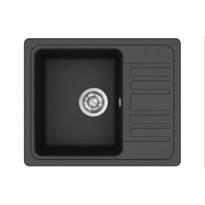 Кам'яна кухонна мийка Aquasanita Notus SQ102 AW Black Metallic 601 Чорний металік